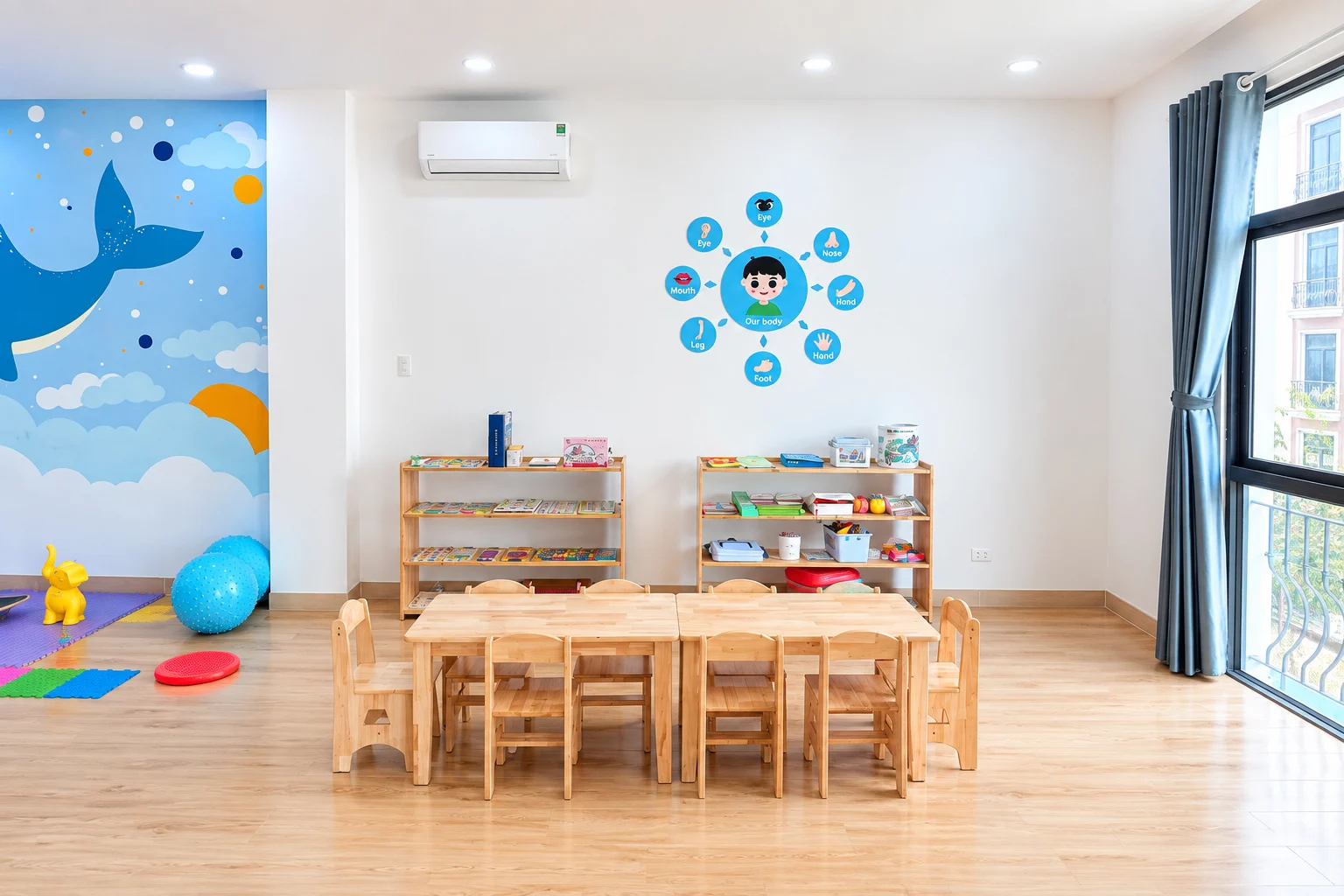 Lớp học mầm non & góc học tập ấm cúng